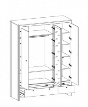 ЛОФТ шкаф SZF3D2S (дуб вотан/черный)