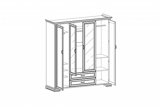 МОНАКО  Шкаф 4D2S (сосна винтаж/дуб анкона)