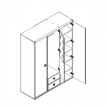 ИНДИАНА  Шкаф  JSZF3D2S (дуб саттер)