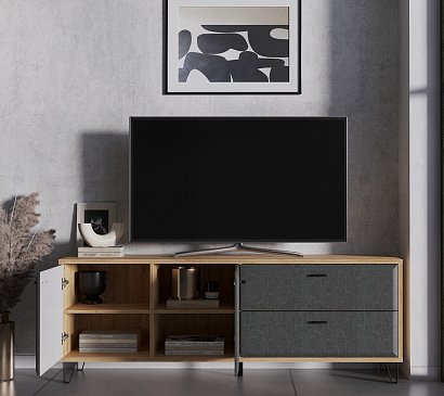 ГРЕЙС тумба RTV2D2S (дуб наварра/графит)